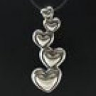 925 Sterling Silver Pendant - 4 heart dangle (P201)