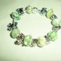 925 Silver European Style Murano Glass Bead/Charm Bracelet Green - B303