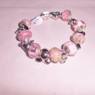 925 Silver European Style Charm/ Murano Glass Bead Bracelet - B127