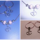 Handcrafted Necklace/Earring set on 925 silver chain w/Heart Tibetan Charm & Murano Glass(lkoset101)