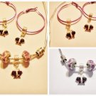 Handcrafted Necklace/Earring set /925 silver chain -Crystal Butterfly /Murano Glass Beads(lkoset102)