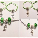 Handcrafted  Necklace/Earring set  925 Silver chain-Bear Charm -Murano Glass Beads (lkoset103)