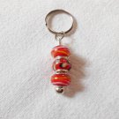 Murano Lampwork Beads/Keychain - hanging charm -orange/yellow