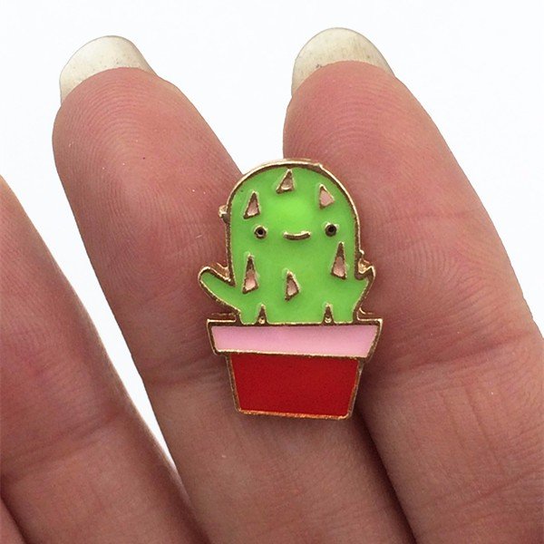 Cute cactus pin brooch
