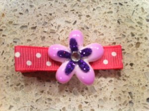 Purple flower clips