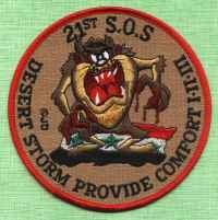 OPERATION DESERT STORM 21st S.O.S MILITARY PATCH TAZ!