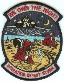 OERATION DESERT STORM MILITARY AIRCRAFT PATCH WE OWN THE NIGHT!