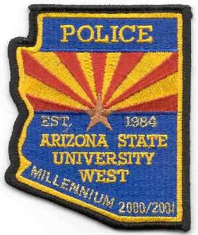 Arizona State University West Police Patch