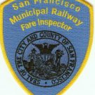 San Francisco California Railway Fare Inspector Police Patch