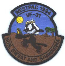 VF-31 TOMCATERS WESTPAC 1994 MILITARY AIRCRAFT PATCH