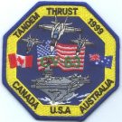 CV-63 USS KITTY HAWK OPERATION TANDEM THRUST PATCH CV-63 USS KITTY HAWK OPERATION TANDEM THRUST PATCH