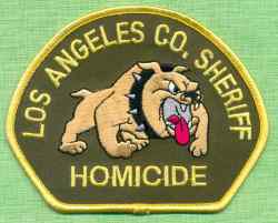 Los Angeles County Sheriff California Police Homicide Division Patch