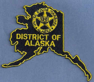 United States Marshal Alaska Police Patch State Shaped!