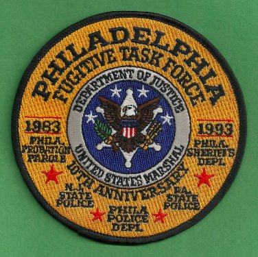 United States Marshal Philadelphia Fugitive Task Force Police Patch