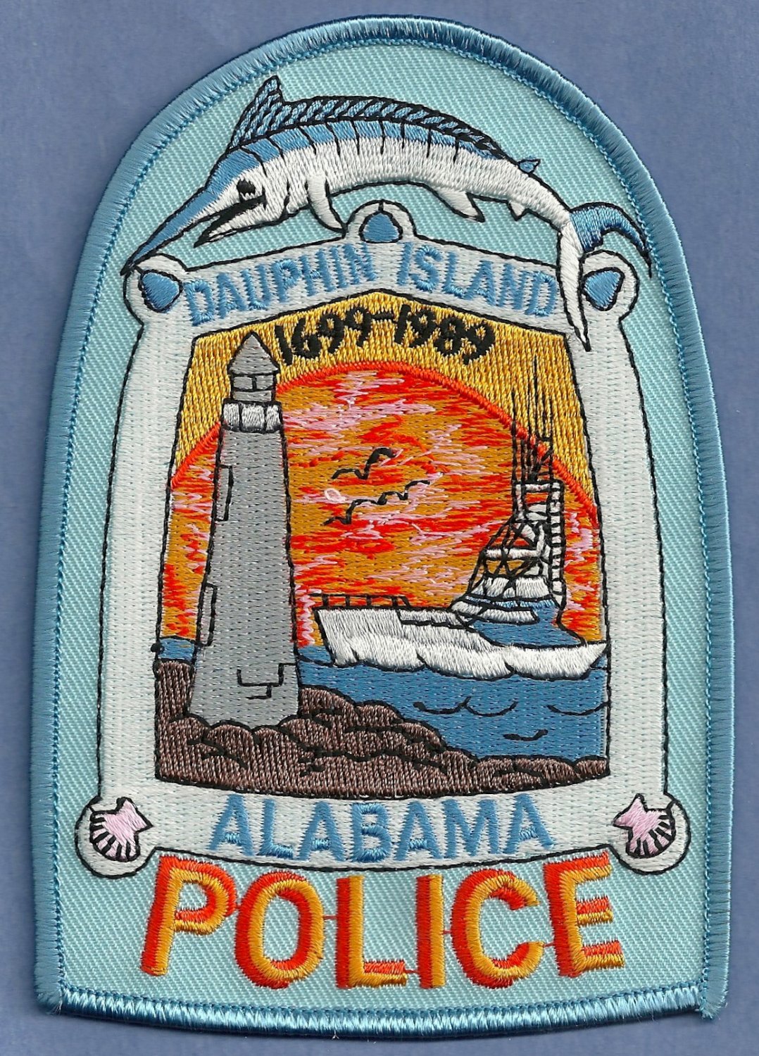 Dauphin Island Alabama Police Patch Lighthouse
