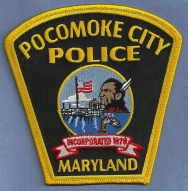 Pocomoke City Maryland Police Patch Indian