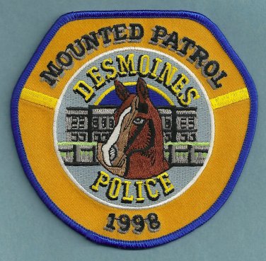 Des Moines Iowa Police Mounted Patrol Patch