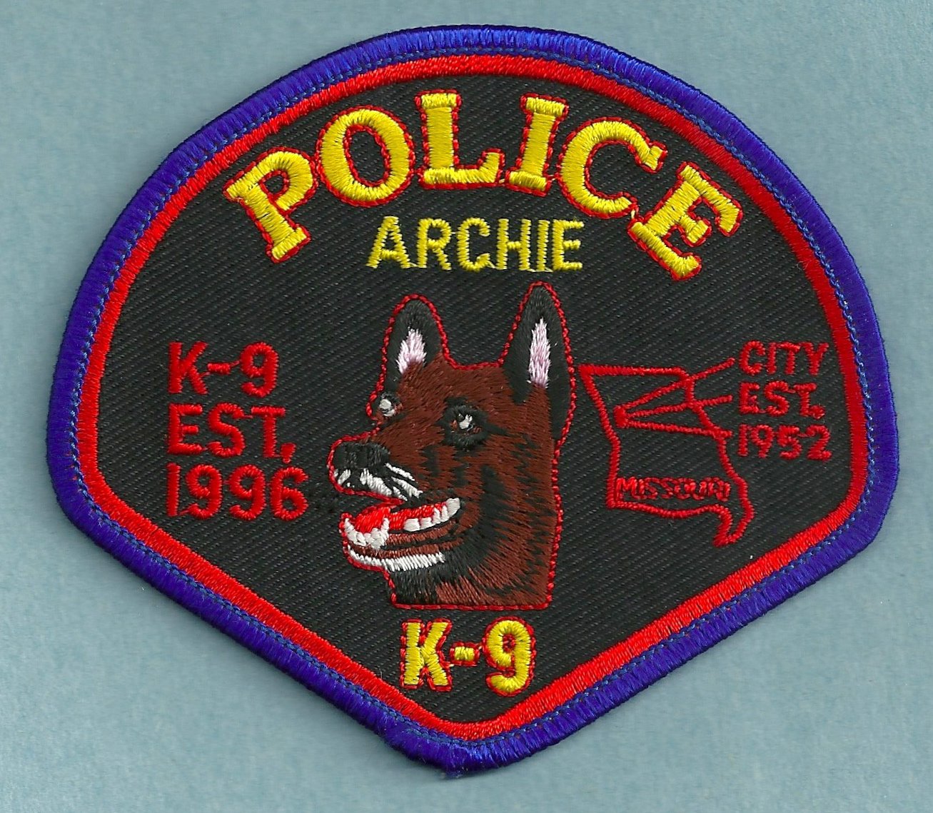 Archie Missouri Police K-9 Unit Patch