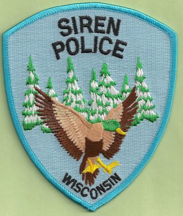 Siren Wisconsin Police Patch