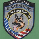 Alma Georgia Police K-9 Unit Patch