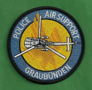 Graubunden Switzerland Police Air Support Helicopter Patch