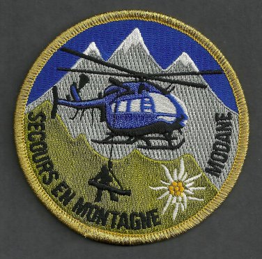 Modane Alps France Secours en Montagne Rescue Helicopter Patch