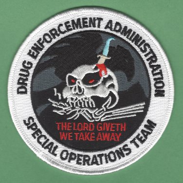 DEA Drug Enforcement Administration Special Operations Team Patch