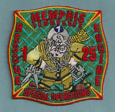Memphis Fire Department Engine 25 Rescue 1 Company Patch