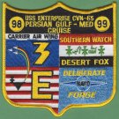 CVN-65 USS ENTERPRISE 98-99 PERSIAN GULF-MED CRUISE PATCH CVN-65 USS ENTERPRISE 98-99 PERSIAN GULF-MED CRUISE PATCH