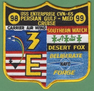 CVN-65 USS ENTERPRISE 98-99 PERSIAN GULF-MED CRUISE PATCH