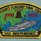 CVN-62 USS INDEPENDENCE 1991-1998 WESTPAC PATCH CVN-62 USS INDEPENDENCE 1991-1998 WESTPAC PATCH