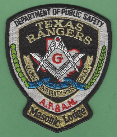 Texas Rangers Public Safety Masonic Lodge Police Patch