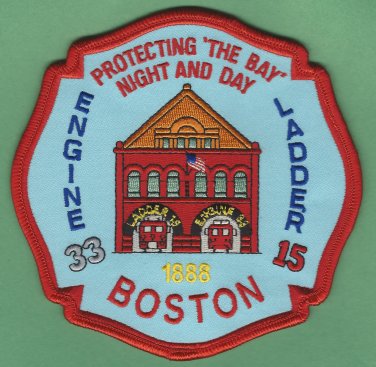 Boston Fire Department Engine 33 Ladder 15 Fire Company Patch