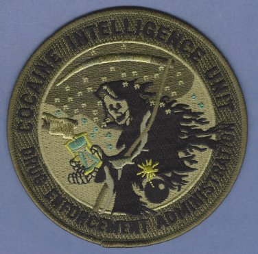 DEA Drug Enforcement Administration Cocaine Intelligence Unit Patch 4.5" Green
