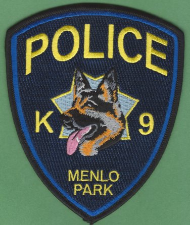 Menlo Park California Police K-9 Unit Patch German Shepherd