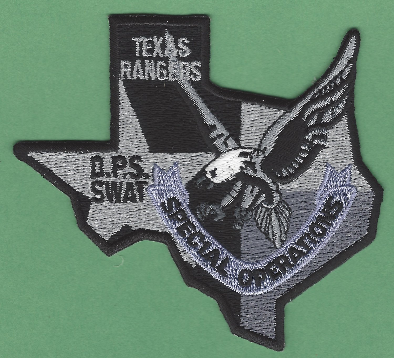 Texas Rangers Public Safety SWAT Team Police Patch Gray