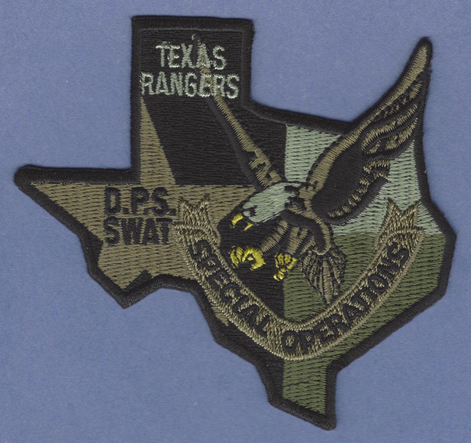 Texas Rangers Public Safety SWAT Team Police Patch Green