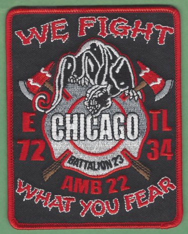 Chicago Fire Department Engine 72 Tower Ladder 34 Fire Company Patch