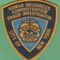 New York City Police Human Resources Fraud Investigator Patch