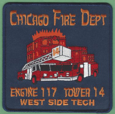 Chicago Fire Department Engine 117 Tower Ladder 14 Fire Company Patch