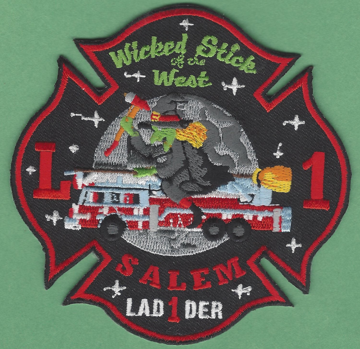 Salem Massachusetts Ladder Company 1 Fire Patch Witch City