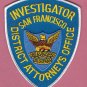 San Francisco California District Attorneys Office Investigator Patch