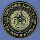 DEA San Diego California Field Division Police Patch Subdued