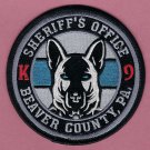 Beaver County Sheriff Pennsylvania Police K-9 Unit Patch