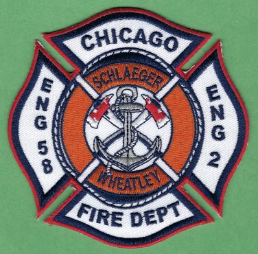Chicago Fire Department Engine Company 2 & 58 Fire Boat  Patch