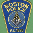 Boston Massachusetts Masonic Lodge Police Patch