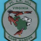 Fort A. P. Hill Virginia Wildlife Game Warden Patch Fort A. P. Hill Virginia Wildlife Game Warden Patch