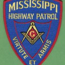 Mississippi Highway Patrol Masonic Lodge Police Patch