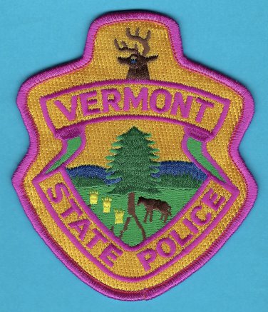 Vermont State Police Patch Pink