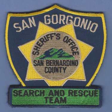 San Bernardino County Sheriff San Gorgonio Search & Rescue Team Patch